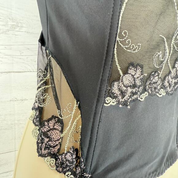 VTG Donna L'oren Y2K black lace corset 34C whimsygoth coquette grunge witchy emo - Picture 7 of 10